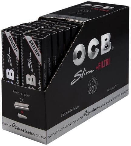 OCB Premium Slim Papes + TIPS - 32 Stk. à 32 Blatt