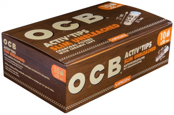 OCB Unbleached Activ Tips Slim 7 mm 10/50