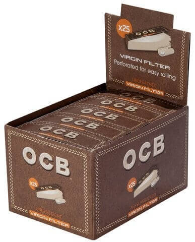 OCB Unbleached Virgin FILTER-TIPS - 25 Stk. à 25 Blatt